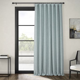 EFF Faux Linen Extra Wide Room Darkening Window Curtain Panel