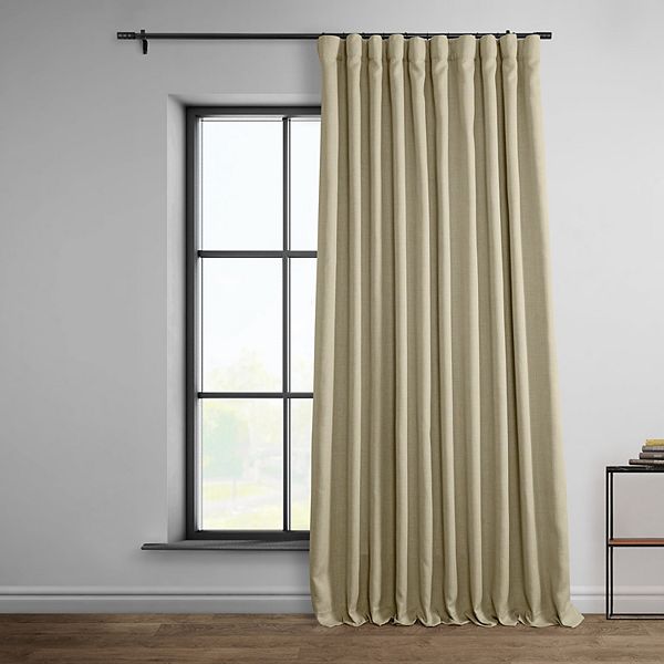 HPD Half Price Drapes Thatched Tan Extra Wide Faux Linen Room Darkening Curtains for Bedroom & Living Room Curtains (1 Panel), Door & Window Curtains 120 inches long, Extra Wide Curtains, 100W X 120L