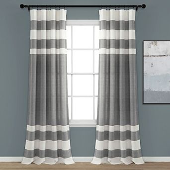 Lush Decor 2-pack Cape Cod Stripe Yarn Dyed Cotton Window Curtains