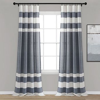 Lush Decor 2-pack Cape Cod Stripe Yarn Dyed Cotton Window Curtains