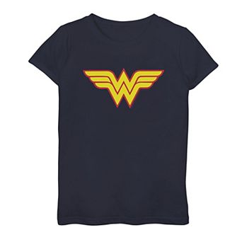 Girls DC Comics Wonder Woman Classic Yellow Red Symbol Tee