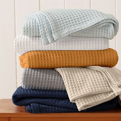 Madelinen® Mikala Waffle Weave Cotton Blanket