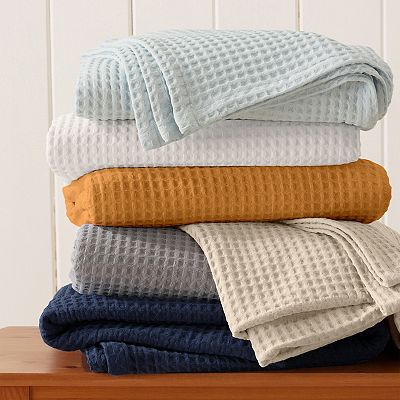 Waffle print blanket sale