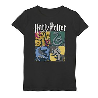 Girls 7-16 Harry Potter Hogwarts Houses Vintage Collage Graphic Tee