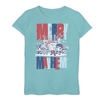 Girls 7-16 DC Comics Bad Guys "Merry Mayhem" Christmas Tee