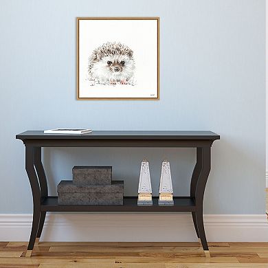 Amanti Art "Forest Friends VII (Hedgehog)" Framed Canvas Print
