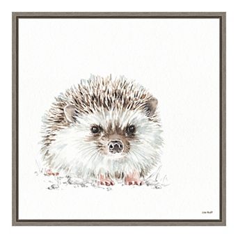 Amanti Art "Forest Friends VII (Hedgehog)" Framed Canvas Print