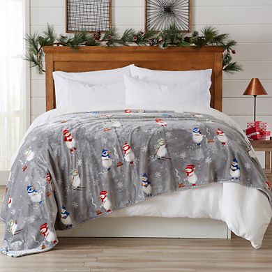 Great Bay Home Christmas Velvet Plush Bed Blanket