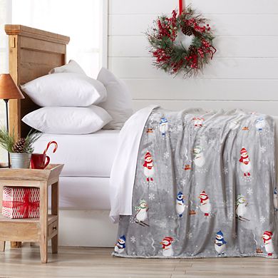 Great Bay Home Christmas Velvet Plush Bed Blanket