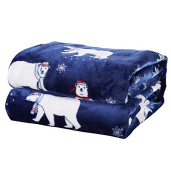 Great Bay Home Christmas Velvet Plush Bed Blanket