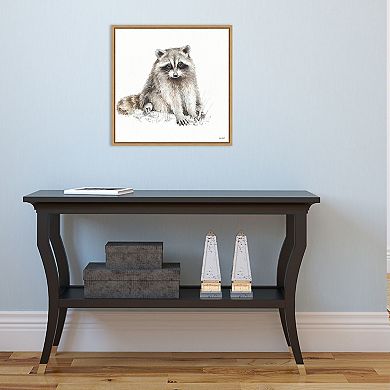 Amanti Art "Forest Friends X (Raccoon)" Framed Canvas Print