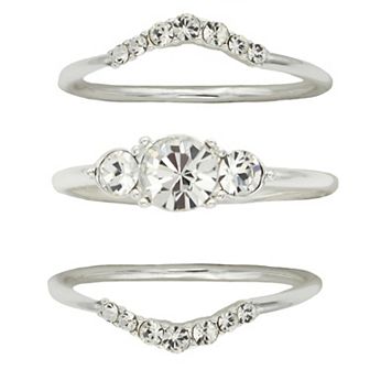 City Luxe 3 pc Crystal Ring Set