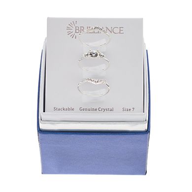 City Luxe 3-pc. Crystal Ring Set