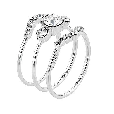 Brilliance 3-pc. Crystal Ring Set