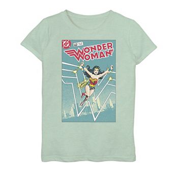 Girls DC Comics Wonder Woman Retro Comic Cover Tee
