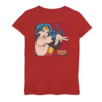Girls 7-16 DC Comics Wonder Woman Retro Pop Art Portrait Tee
