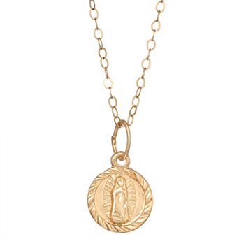 Charming Girl Kids' 14k Gold Our Lady of Guadalupe Pendant Necklace