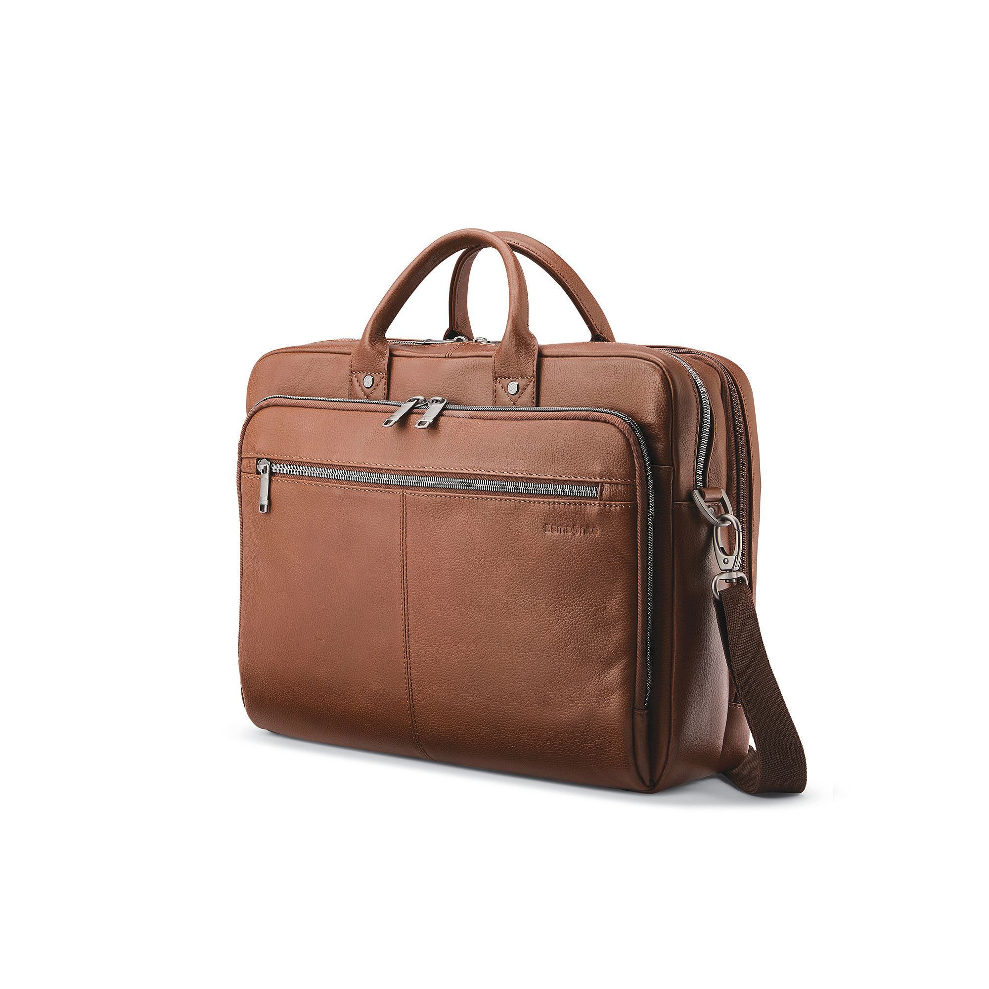 Samsonite Toploader Leather Messenger Bag, Red