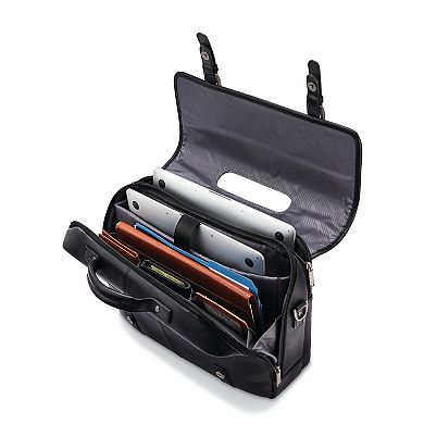 Samsonite Flapover Leather Messenger Bag