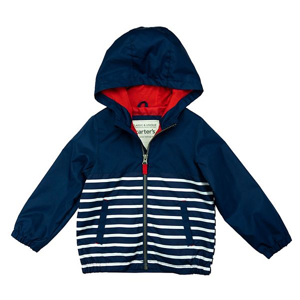 Toddler Boy Carter's Lightweight Striped Windbreaker Hooded Jacket