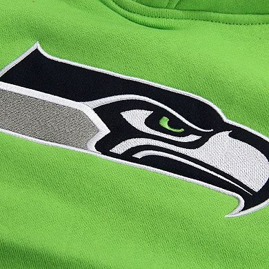 Toddler Neon Green Seattle Seahawks Fan Gear Primary Logo Pullover Hoodie