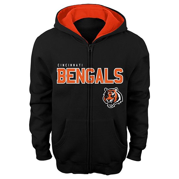 Cincinnati Bengals Youth Fan Gear Stated Full Zip Team Color