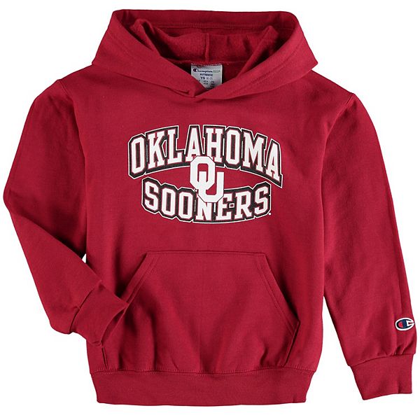 Youth Champion Crimson Oklahoma Sooners Powerblend Pullover Hoodie