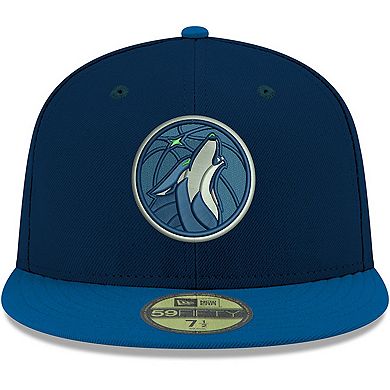 Men's New Era Navy Minnesota Timberwolves Official Team Color 2Tone 59FIFTY Fitted Hat