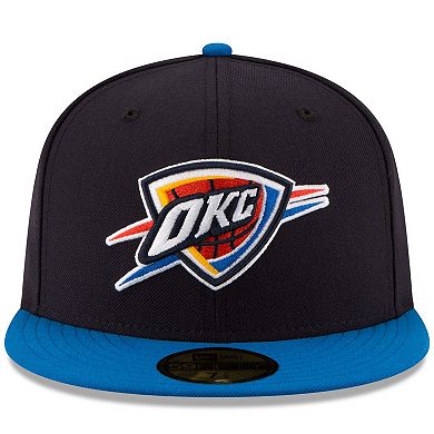 Men's New Era Black/Royal Oklahoma City Thunder Official Team Color 2Tone 59FIFTY Fitted Hat