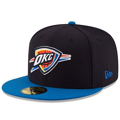 Men's New Era Black/Royal Oklahoma City Thunder Official Team Color 2Tone 59FIFTY Fitted Hat