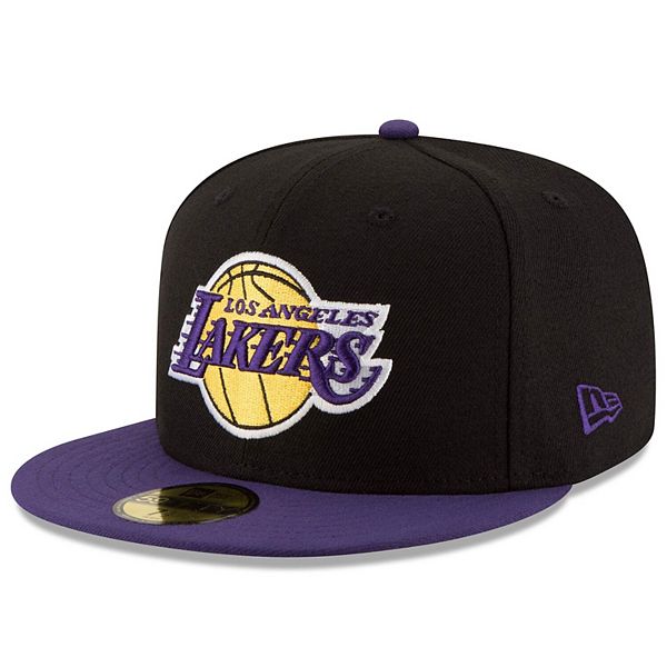 Men's New Era Black/Purple Los Angeles Lakers Official Team Color 2Tone ...