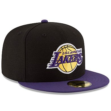 Men's New Era Black/Purple Los Angeles Lakers Official Team Color 2Tone ...