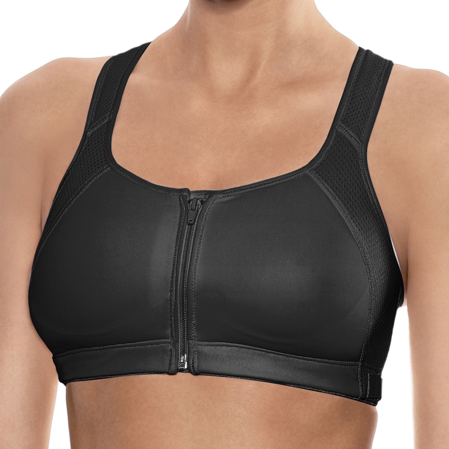 champion zip front sports bra