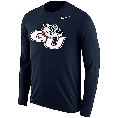 Men's Nike Navy Gonzaga Bulldogs Legend Long Sleeve Performance T-Shirt