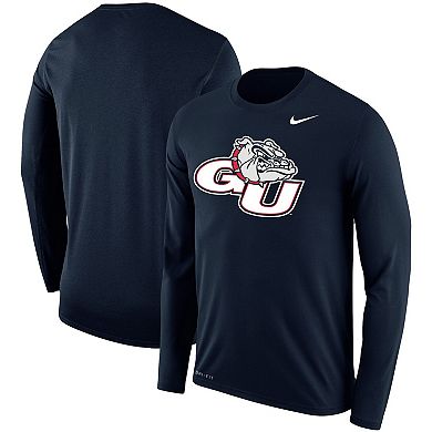 Men's Nike Navy Gonzaga Bulldogs Legend Long Sleeve Performance T-Shirt
