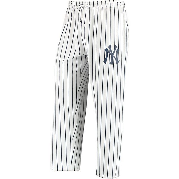 New York Yankees Concepts Sport Women's Vigor Pinstripe Sleep Pant - White, Size: Small