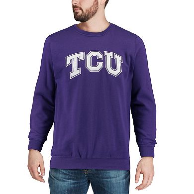 Men's Colosseum Purple TCU Horned Frogs Arch & Logo Crew Neck Sweatshirt