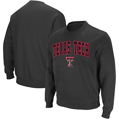 Men's Colosseum Charcoal Texas Tech Red Raiders Arch & Logo Crew Neck Sweatshirt