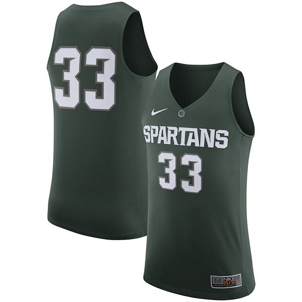 Men's Nike #33 Green Michigan State Spartans Hyper Elite Authentic  Basketball Jersey