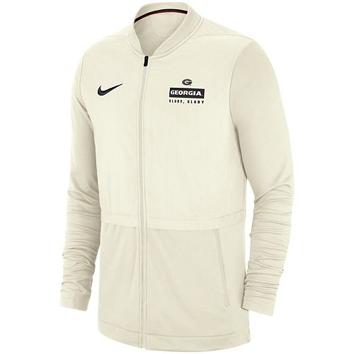 Men's Nike Cream Georgia Bulldogs 2018 Sideline Elite Hybrid Rivalry Jacket