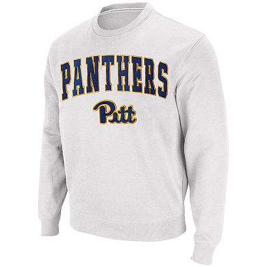 Men's Colosseum White Pitt Panthers Arch & Logo Sweatshirt