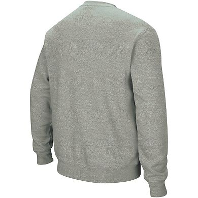 Men's Colosseum Heather Gray Army Black Knights Arch & Logo Crew Neck Sweatshirt