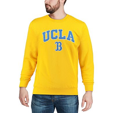 Men's Colosseum Gold UCLA Bruins Arch & Logo Crew Neck Sweatshirt