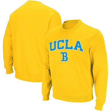 Men's Colosseum Gold UCLA Bruins Arch & Logo Crew Neck Sweatshirt