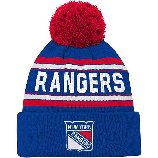 New York NY Rangers POMPOM CUFF Royal Knit Beanie Hat by Twins 47