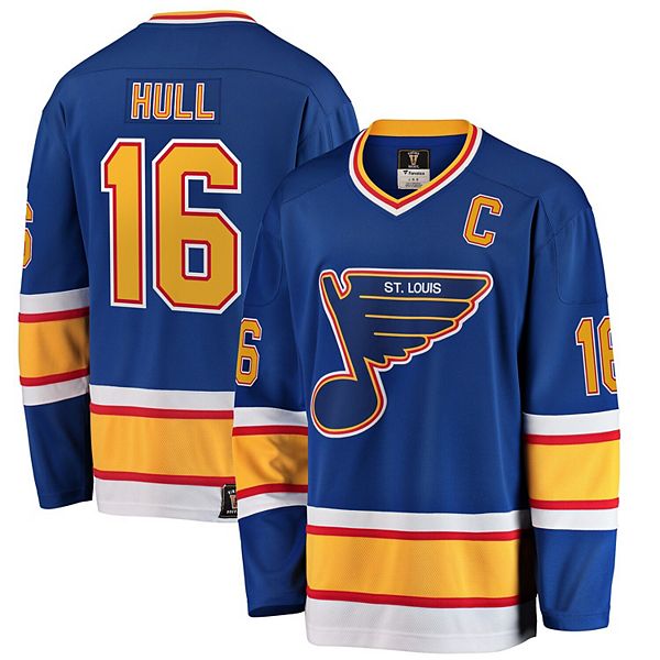اريكة الجماع Men's St. Louis Blues #16 Brett Hull Blue Home Authentic 2019 Stanley Cup Final Bound Stitched Hockey Jersey بضائع