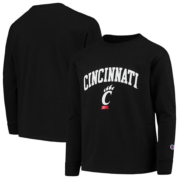 Youth Champion Black Cincinnati Bearcats Arch Logo Long Sleeve T-Shirt