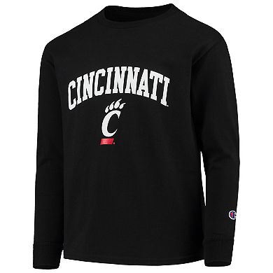 Youth Champion Black Cincinnati Bearcats Arch Logo Long Sleeve T-Shirt