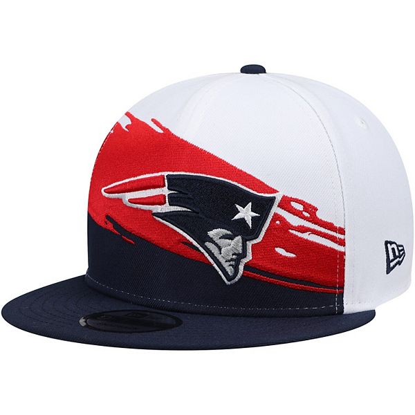 Men's New Era White/Navy New England Patriots Vintage Paintbrush 9FIFTY  Adjustable Hat