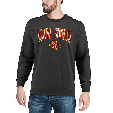 Men's Colosseum Charcoal Iowa State Cyclones Arch & Logo Crew Neck ...